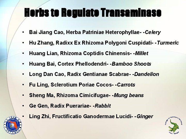 Herbs to Regulate Transaminase • Bai Jiang Cao, Herba Patriniae Heterophyllae- -Celery • Hu Herbs to Regulate Transaminase • Bai Jiang Cao, Herba Patriniae Heterophyllae- -Celery • Hu