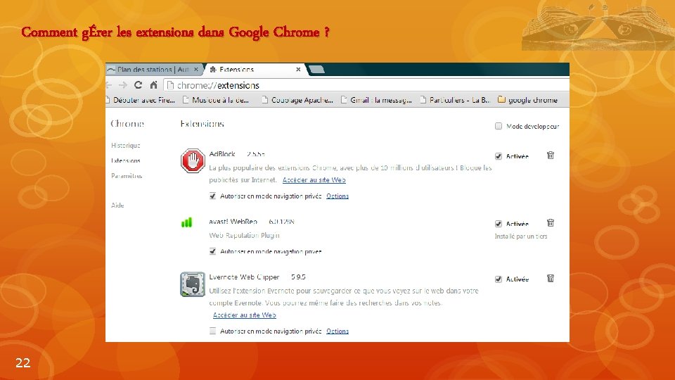 Comment gÉrer les extensions dans Google Chrome ? 22 