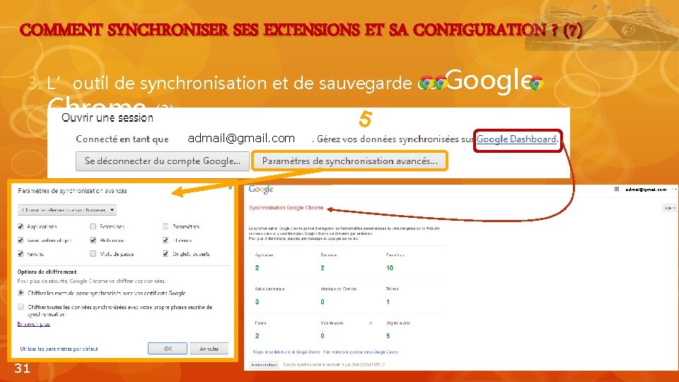 COMMENT SYNCHRONISER SES EXTENSIONS ET SA CONFIGURATION ? (7) 3. L’outil de synchronisation et