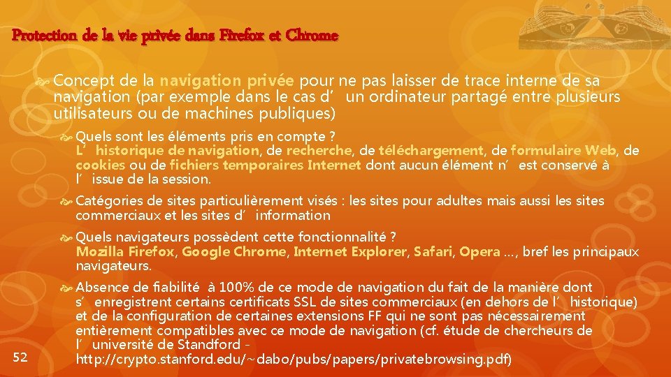 Protection de la vie privée dans Firefox et Chrome Concept de la navigation privée