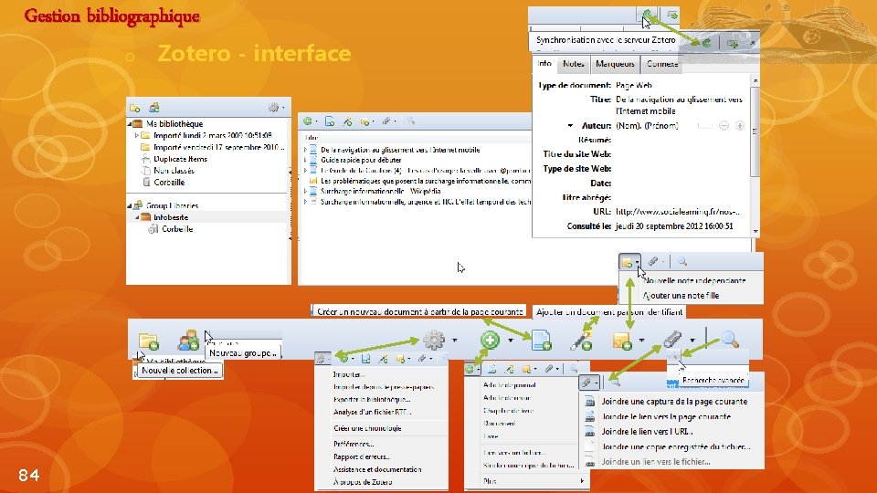 Gestion bibliographique o 84 Zotero - interface 