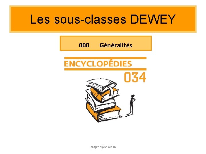 Les sous-classes DEWEY 000 Généralités projet alpha biblio Les sous-classes DEWEY 000 Généralités projet alpha biblio