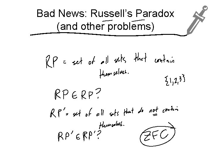 Bad News: Russell’s Paradox (and other problems) 