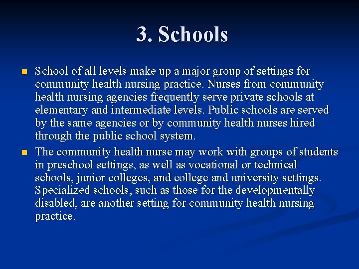 3. Schools n n School of all levels make up a major group of 3. Schools n n School of all levels make up a major group of