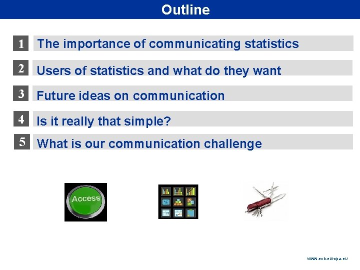 Rubric 1 Outline The importance of communicating statistics 2 Users of statistics and what