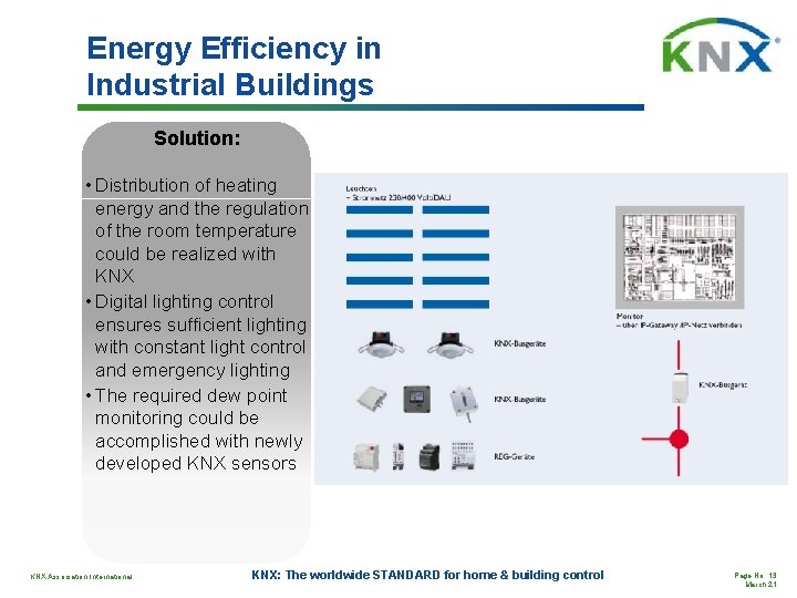 Energy Efficiency in Industrial Buildings Solution: • Distribution of heating energy and the regulation