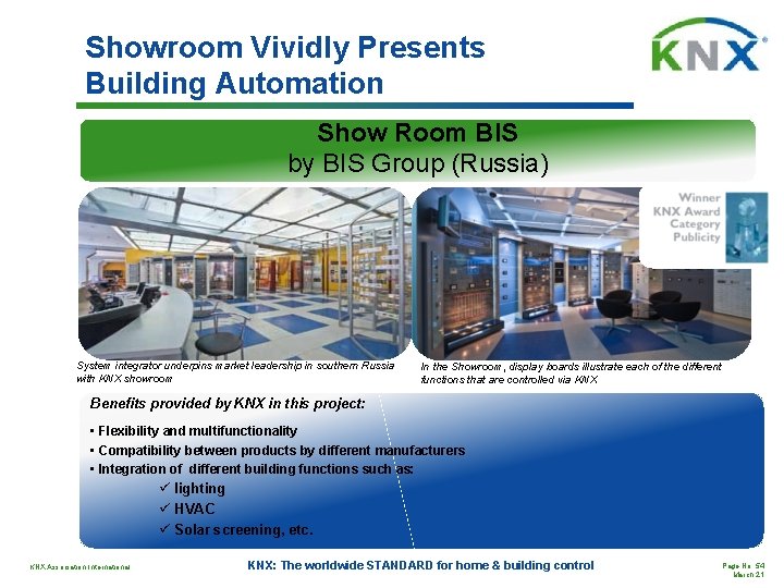 Showroom Vividly Presents Building Automation Show Room BIS by BIS Group (Russia) System integrator