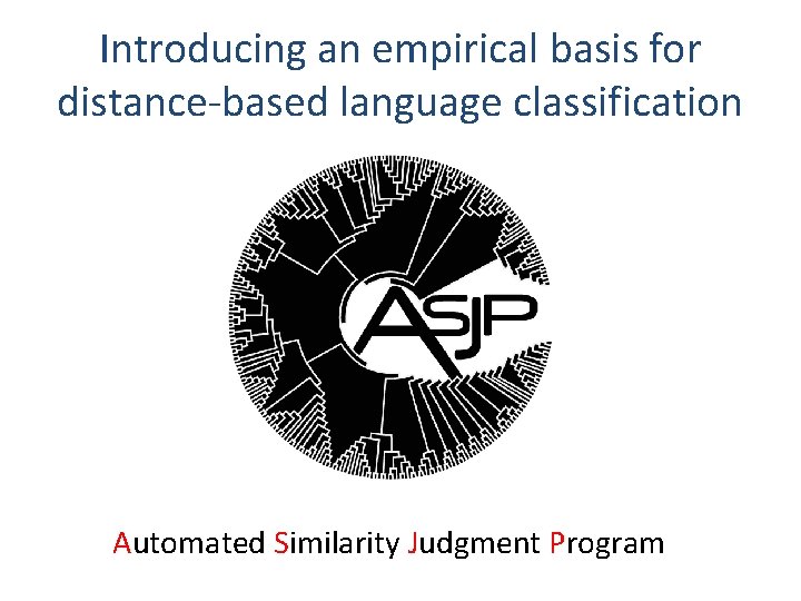 Introducing an empirical basis for distance-based language classification Automated Similarity Judgment Program 