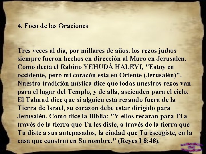 4. Foco de las Oraciones Tres veces al día, por millares de años, los