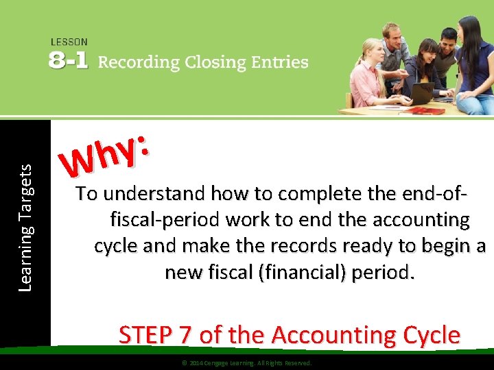 Learning Targets : y h W To understand how to complete the end-offiscal-period work