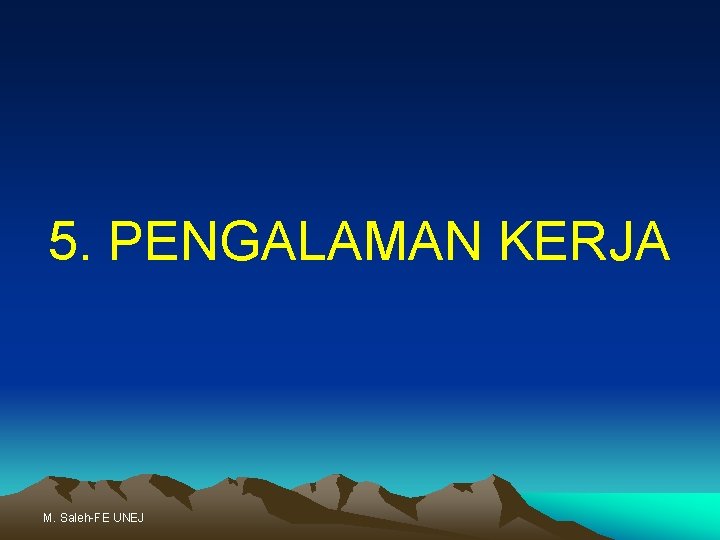 5. PENGALAMAN KERJA M. Saleh-FE UNEJ 