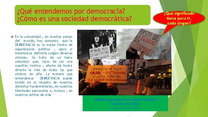 ¿Qué entendemos por democracia? ¿Cómo es una sociedad democrática? ¿Qué significado tiene para ti, ¿Qué entendemos por democracia? ¿Cómo es una sociedad democrática? ¿Qué significado tiene para ti,