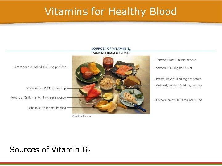 Vitamins for Healthy Blood Sources of Vitamin B 6 Vitamins for Healthy Blood Sources of Vitamin B 6
