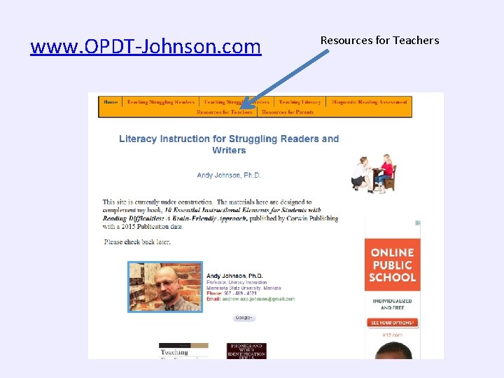 www. OPDT-Johnson. com Resources for Teachers 