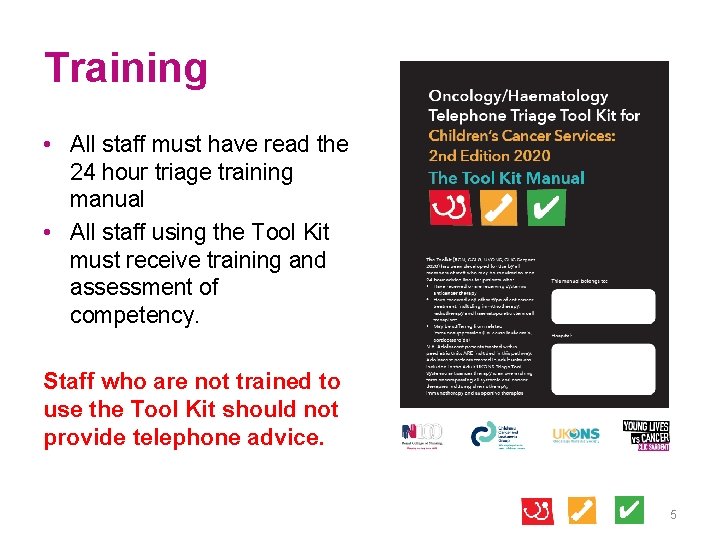 Training • All staff must have read the 24 hour triage training manual •