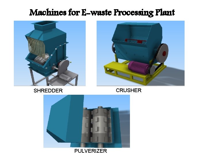 Machines for E-waste Processing Plant CRUSHER SHREDDER PULVERIZER 