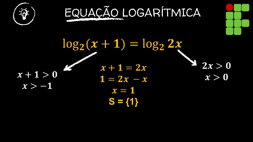 EQUAÇÃO LOGARÍTMICA 