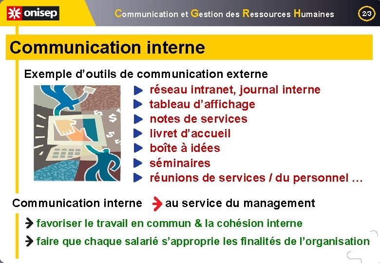 Communication et Gestion des Ressources Humaines 2/3 Communication interne Exemple d’outils de communication externe