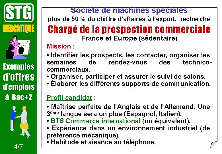 STG Société de machines spéciales plus de 50 % du chiffre d’affaires à l’export,