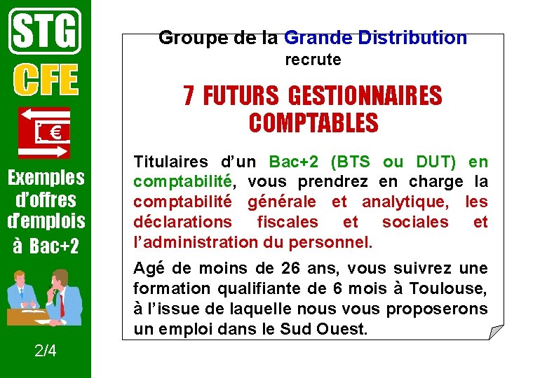 STG € Exemples d’offres d’emplois à Bac+2 Groupe de la Grande Distribution recrute 7