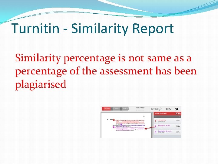 Turnitin - Similarity Report Similarity percentage is not same as a percentage of the