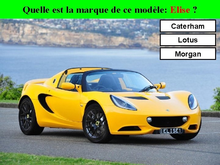 Quelle est la marque de ce modèle: Elise ? Elise Caterham Lotus Morgan 