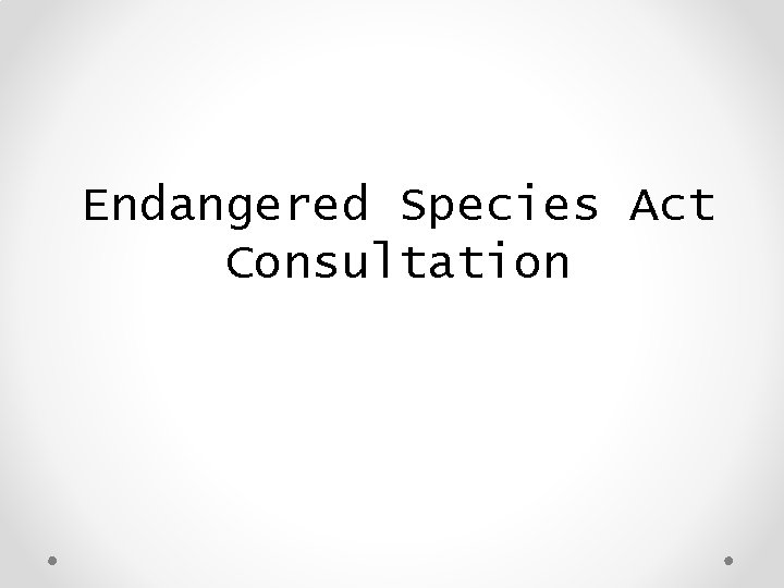 Endangered Species Act Consultation 
