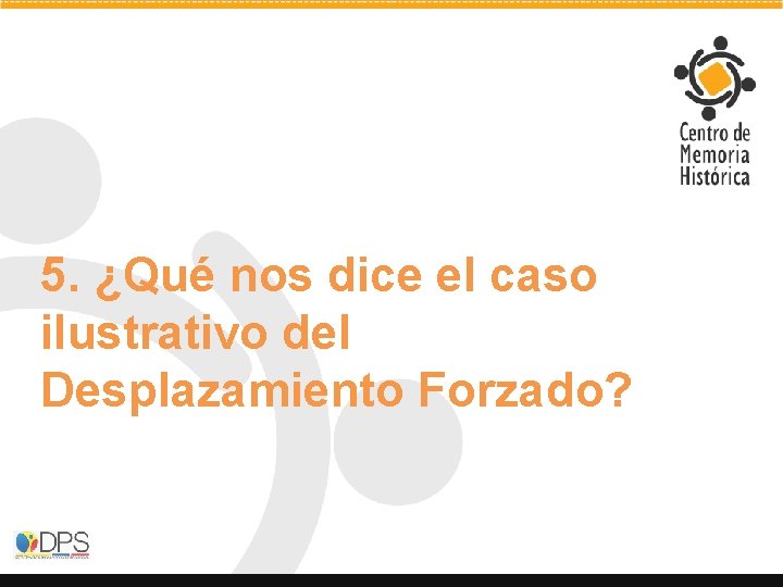 5. ¿Qué nos dice el caso ilustrativo del Desplazamiento Forzado? 