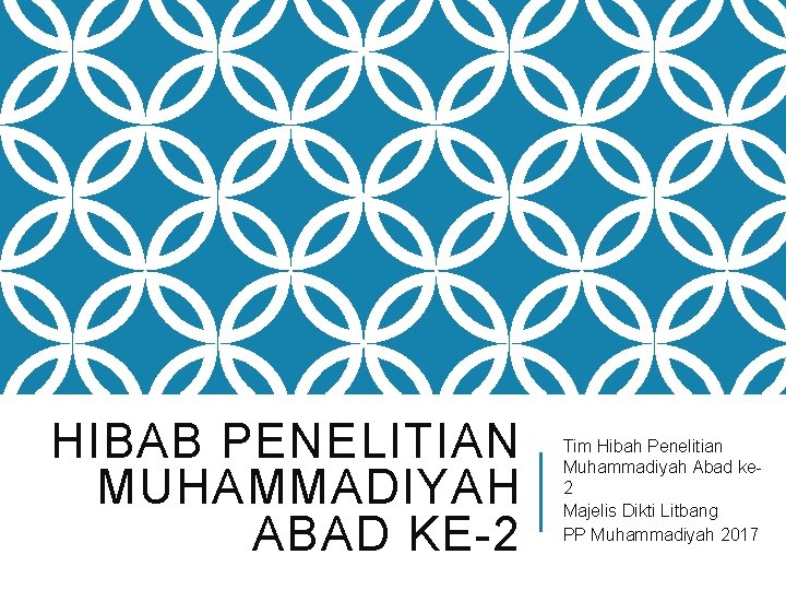 HIBAB PENELITIAN MUHAMMADIYAH ABAD KE-2 Tim Hibah Penelitian Muhammadiyah Abad ke 2 Majelis Dikti