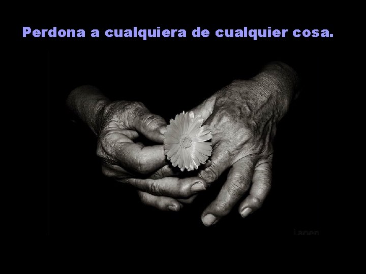 Perdona a cualquiera de cualquier cosa. 