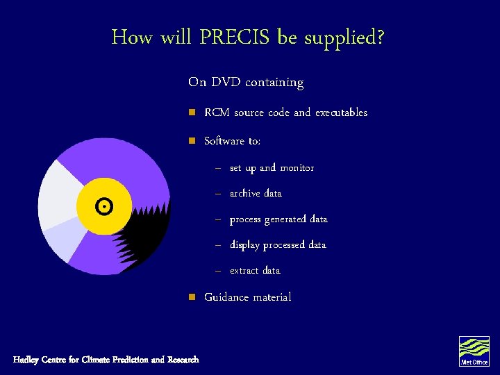 How will PRECIS be supplied? On DVD containing n RCM source code and executables How will PRECIS be supplied? On DVD containing n RCM source code and executables