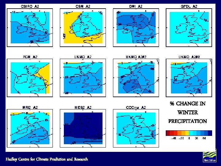 % CHANGE IN WINTER PRECIPITATION Hadley Centre for Climate Prediction and Research % CHANGE IN WINTER PRECIPITATION Hadley Centre for Climate Prediction and Research