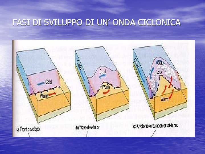 FASI DI SVILUPPO DI UN’ ONDA CICLONICA 