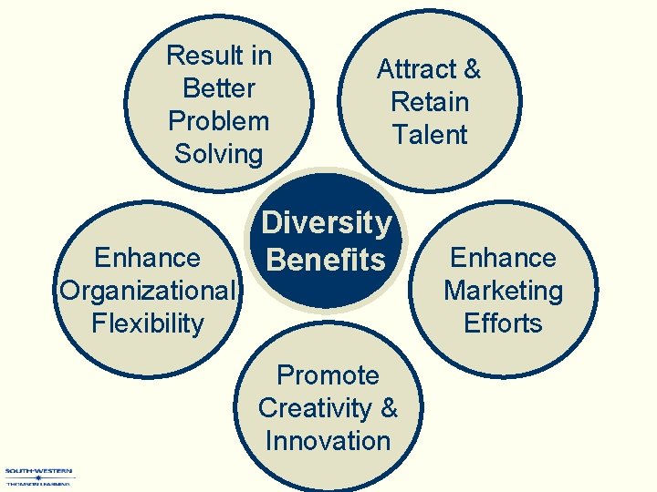 Result in Better Problem Solving Enhance Organizational Flexibility Attract & Retain Talent Diversity Benefits