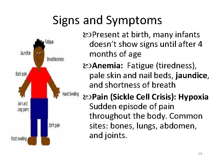 Signs and Symptoms Present at birth, many infants doesn’t show signs until after 4