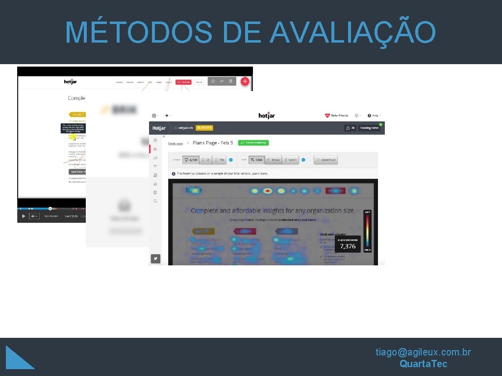 MÉTODOS DE AVALIAÇÃO tiago@agileux. com. br Quarta. Tec MÉTODOS DE AVALIAÇÃO tiago@agileux. com. br Quarta. Tec