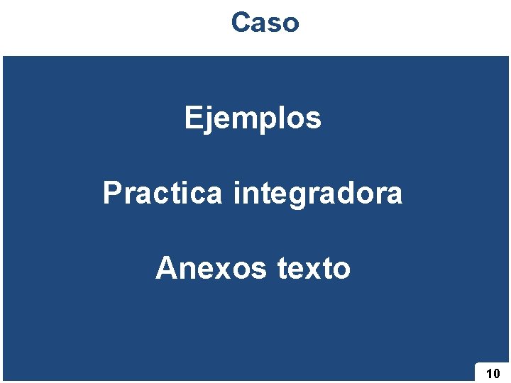 Caso Ejemplos Practica integradora Anexos texto 10 
