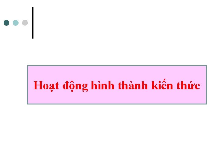 Hoạt động hình thành kiến thức 