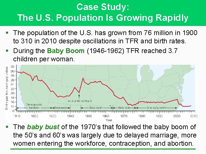 Case Study: The U. S. Population Is Growing Rapidly § The population of the