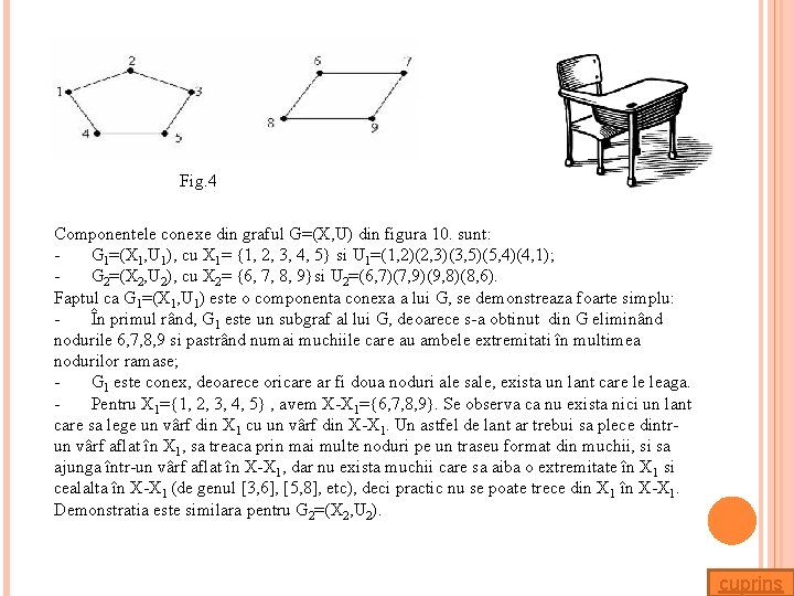 Fig. 4 Componentele conexe din graful G=(X, U) din figura 10. sunt: - G