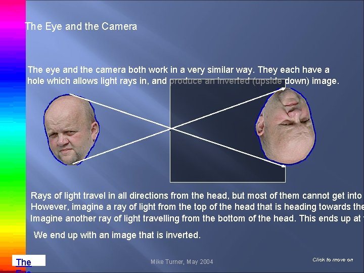 The Eye and the Camera The eye and the camera both work in a