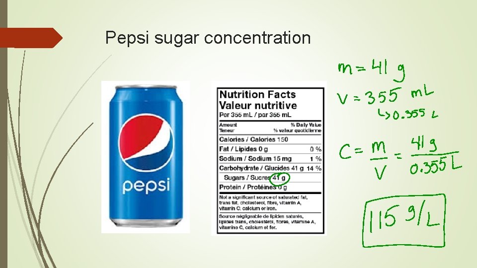 Pepsi sugar concentration 