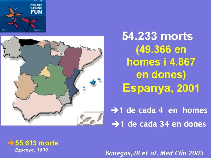 54. 233 morts (49. 366 en homes i 4. 867 en dones) Espanya, 2001