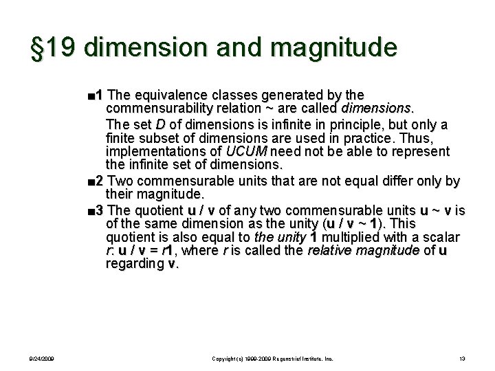 § 19 dimension and magnitude ■ 1 The equivalence classes generated by the commensurability