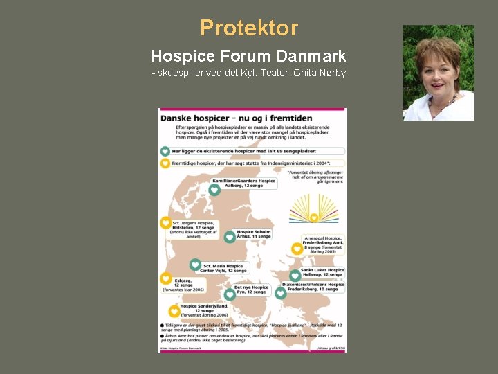 Protektor Hospice Forum Danmark - skuespiller ved det Kgl. Teater, Ghita Nørby 