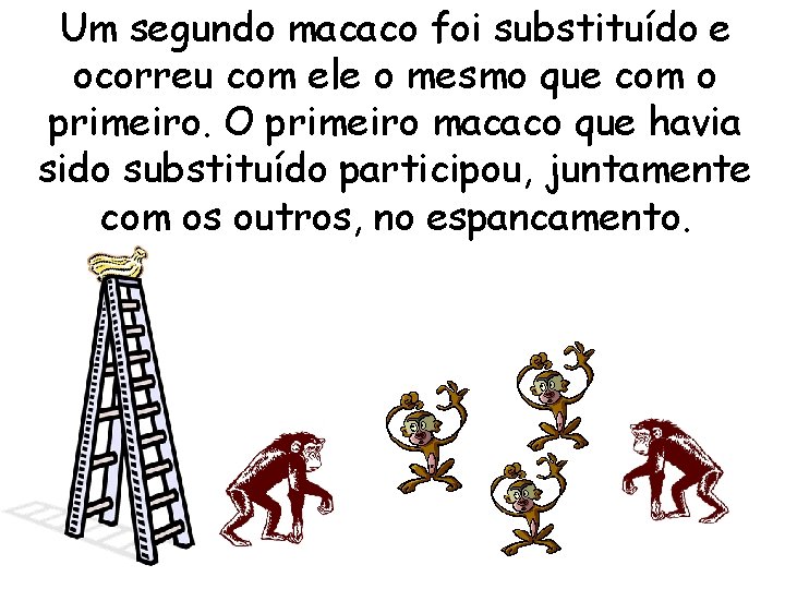 Um segundo macaco foi substituído e ocorreu com ele o mesmo que com o