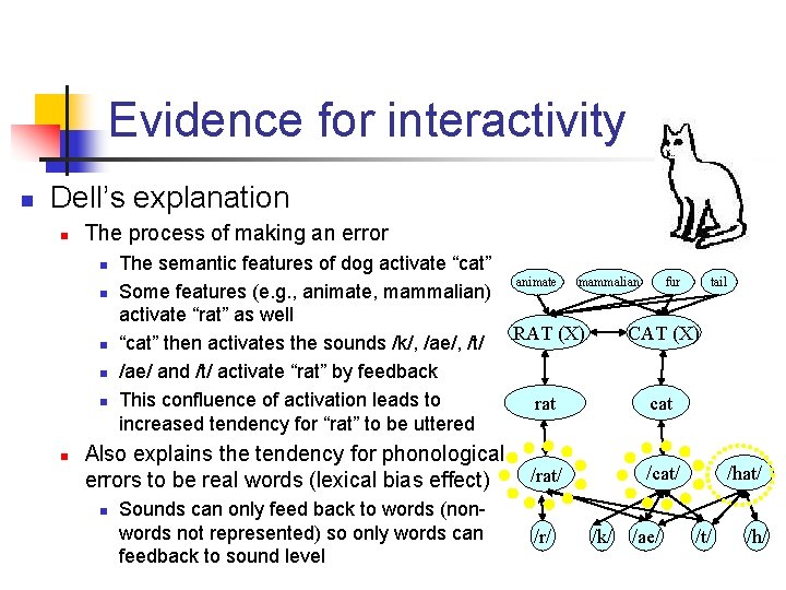 Evidence for interactivity n Dell’s explanation n The process of making an error n