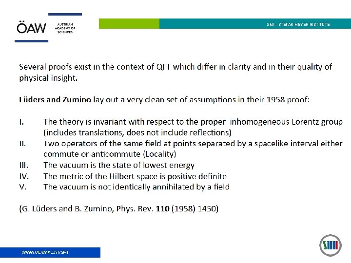 SMI – STEFAN MEYER INSTITUTE WWW: OEAW. AC. AT/SMI 