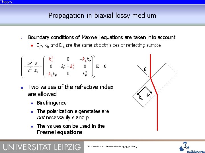 Theory Propagation in biaxial lossy medium § Boundary conditions of Maxwell equations are taken