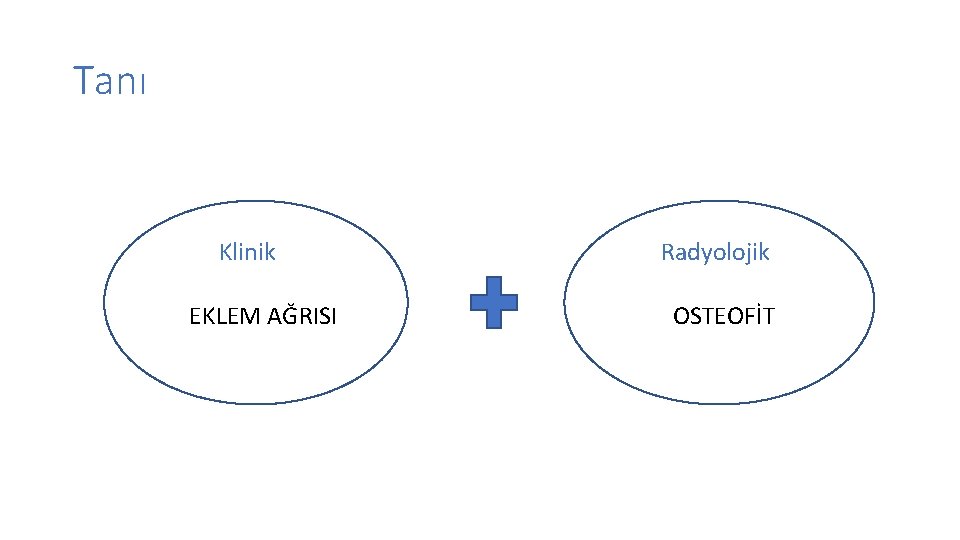 Tanı Klinik Radyolojik EKLEM AĞRISI OSTEOFİT 
